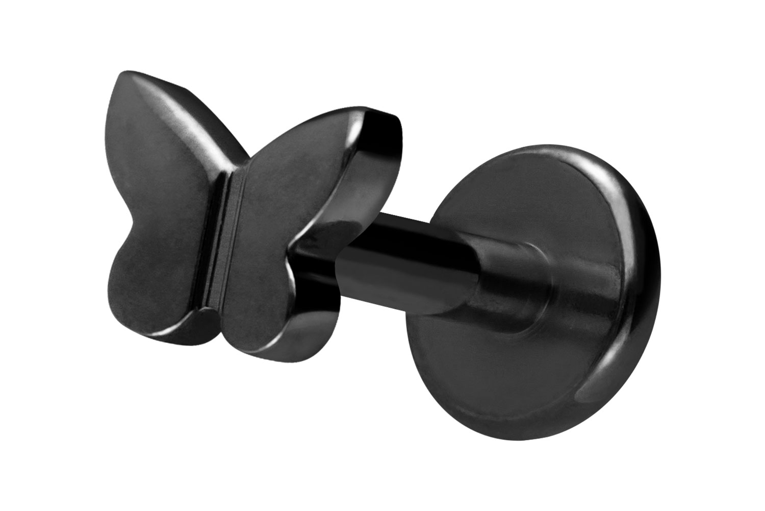 Titan Labret Piercing mit Innengewinde SCHMETTERLING